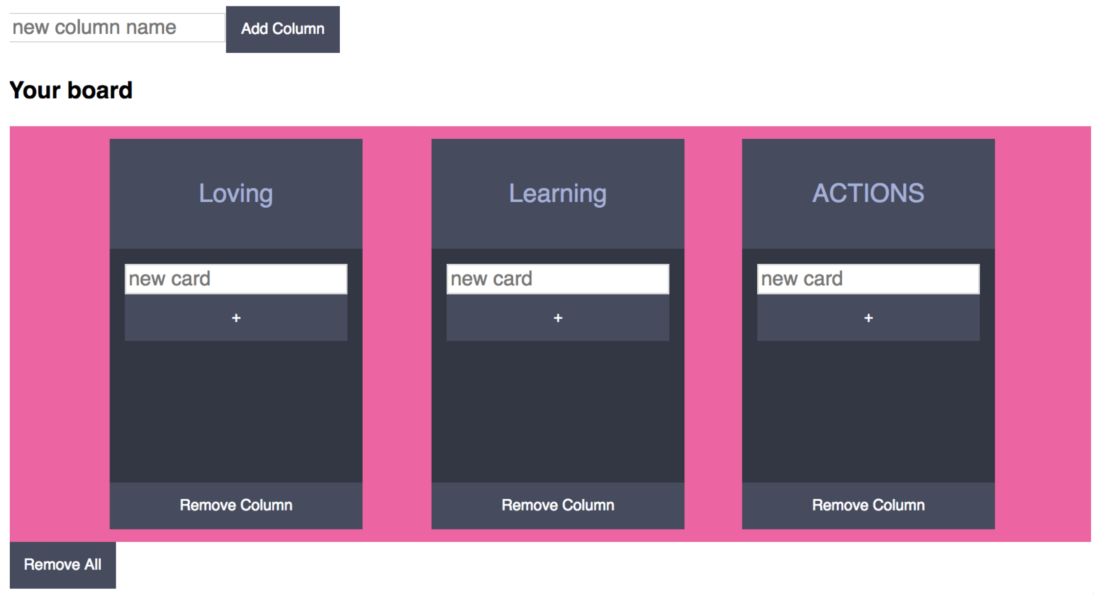 Retro board example